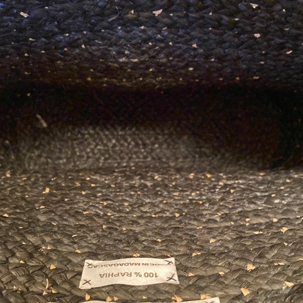 Annabel Ingall Australian Raffia Small Bibi Tote Gray V Deep Green Tan Cross Bag - Picture 8 of 12